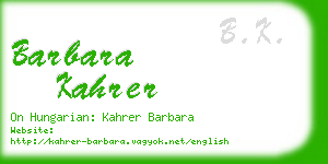 barbara kahrer business card